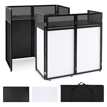 Goplus Portable DJ Booth with Scrims & Carrying Bag for Events Parties Weddings