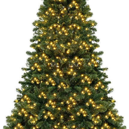 Goplus Pre-Lit Artificial Christmas Tree, Hinged Xmas Tree with 821 Branch Tips
