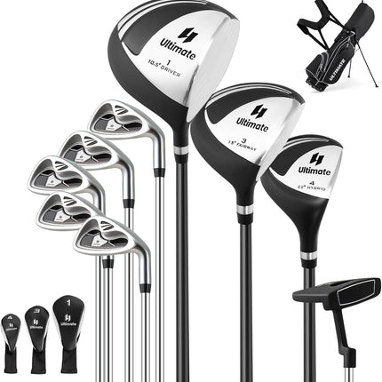 Goplus Complete Golf Club Set for Men, 9 Pieces Golf Clubs with Stand Bag, Men's Right Handed