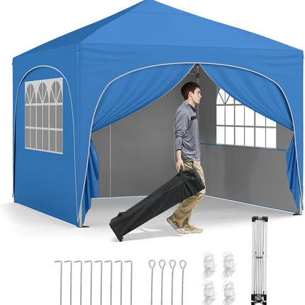 Goplus 10 X 10 FT Pop up Canopy Tent with 4 Removable Sidewall