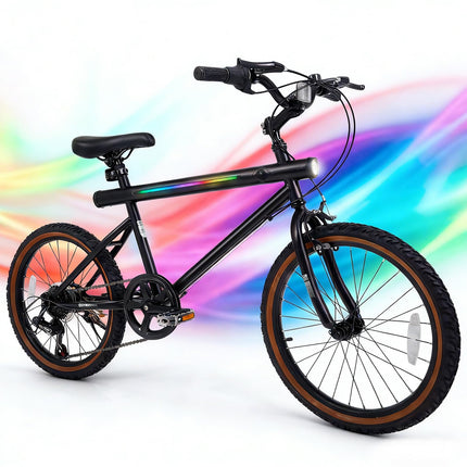 Goplus 20" LED-lit Hybrid Cycling Bike w/ Front Caliper Brake & Rear Drum Brake