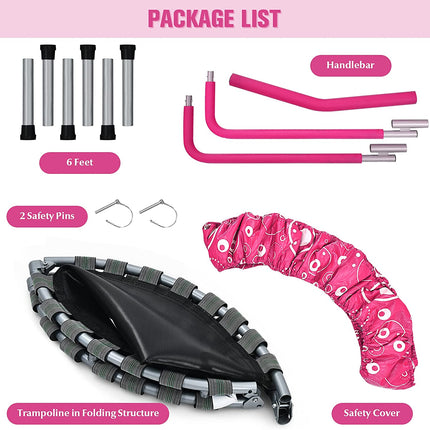 36Inch Kids Trampoline, Foldable Mini Rebounder with Full Covered Handle and Safety Pad - GoplusUS