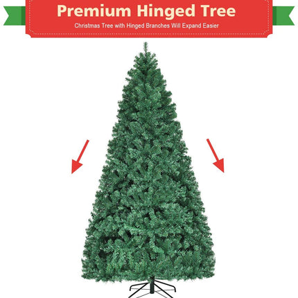 Pre-Lit PVC Artificial Christmas Tree Auto-Spread/Close up Premium Spruce Hinged