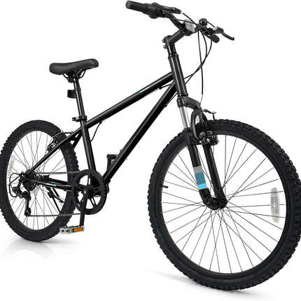 Goplus 20/24 Inch Kids Mountain Bike w/ 6-Speed Drivetrain Suspension Fork Dual Brakes