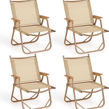 Goplus Lightweight Beach Chairs with Aluminum Frame | Support 400 LBS