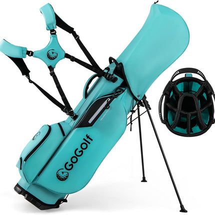 Goplus Lightweight Golf Club Bag with 8-Way Top Dividers Rain Hood 5 Pockets
