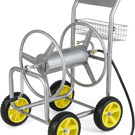 Goplus 300 FT of 5/8" Large Capacity Garden Hose Reel Cart Outdoor Planting Tool