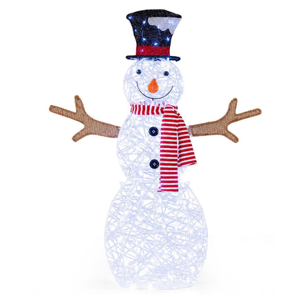 Goplus 3.6 FT Lighted Christmas Snowman with 80 LED Lights
