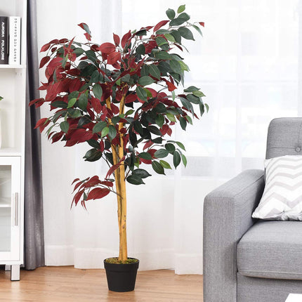 4FT Fake Tree Artificial Greenery Plants in Nursery Pot Decorative Trees - GoplusUS