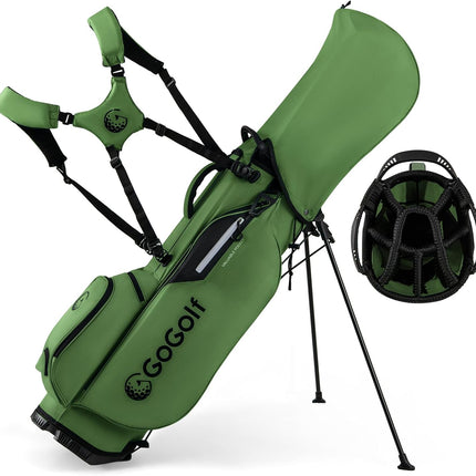 Goplus Lightweight Golf Club Bag with 8-Way Top Dividers Rain Hood 5 Pockets