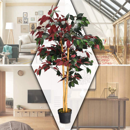 4FT Fake Tree Artificial Greenery Plants in Nursery Pot Decorative Trees - GoplusUS