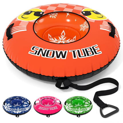 Goplus 42" Heavy-Duty Snow Sledding Tube with Detachable Tow Strap for Adults