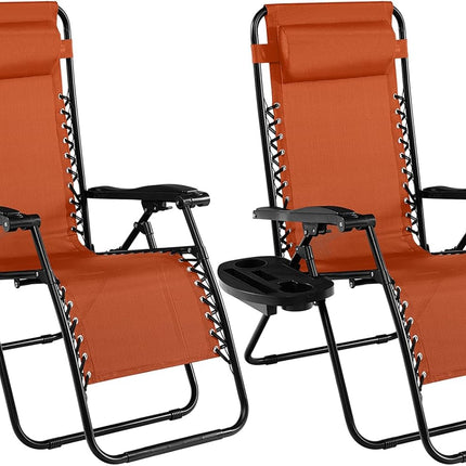 Goplus 2PC Zero Gravity Chairs Lounge Patio Folding Recliner