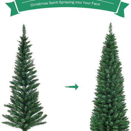 Pencil Christmas Tree, Artificial Slim Skinny Tree - GoplusUS