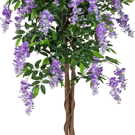 Goplus 5.5FT Faux Wisteria Tree in Nursery Pot with Blooming Flowers