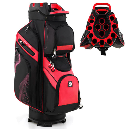 Goplus Lightweight Golf Cart Bag | Molded Lock Top Golf Club Bag for Men Women
