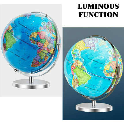Desktop World Globe, Educational Geographic World Globe with LED Lights - GoplusUS