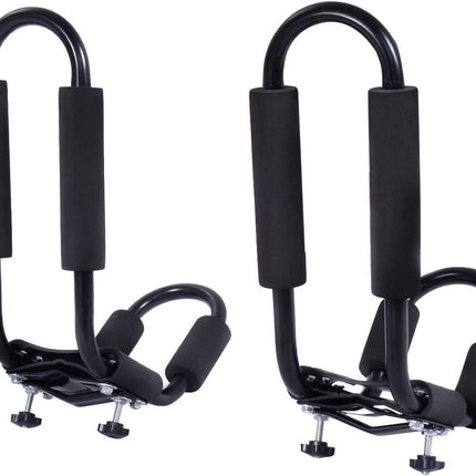 2 Pairs Kayak Roof Rack, Universal Kayak Carrier J-Bar Rack with 4 Tie Down Straps - GoplusUS