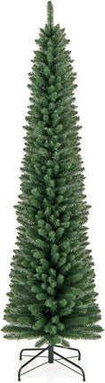Goplus 5ft / 6ft / 7ft / 8ft Slim Pencil Christmas Tree with Quick Shape Technology