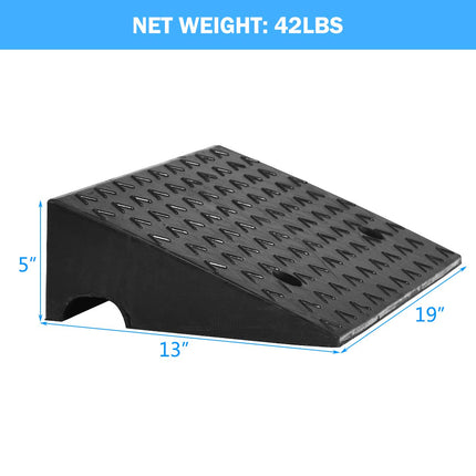 Goplus 2PCS Rubber Car Curb Ramps, 5" Rise Portable Lightweight Threshold Ramp Set - GoplusUS