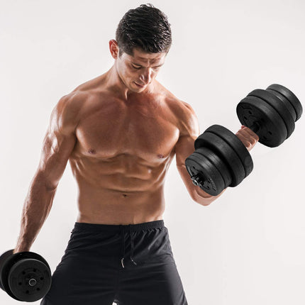 Adjustable Dumbbell Barbell Weight Pair 66 lbs - GoplusUS