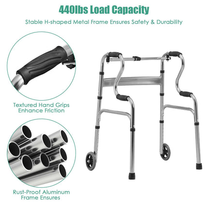 440LBS Foldable Standard Walker - GoplusUS