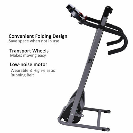 Electric Folding Treadmill with LCD Display and Heart Rate Sensor - GoplusUS