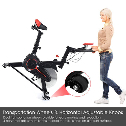 Stationary Bicycle, Indoor Cycling Bike, with Heart Rate Sensors