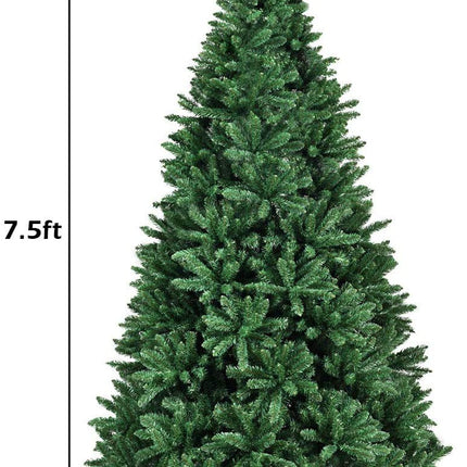 Artificial Douglas Christmas Tree, 7.5 Unlit Hinged Pine Tree with 2254 Branch Tips and Solid Metal Stand - GoplusUS