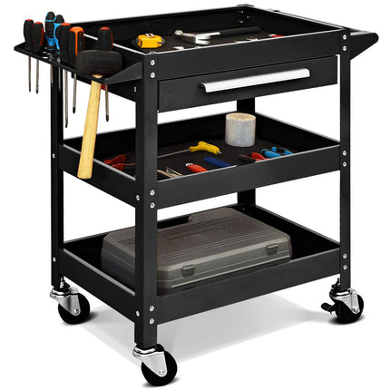Service Tool Cart Tool Organizers, 330 LBS Capacity 3-Tray Rolling Utility Cart