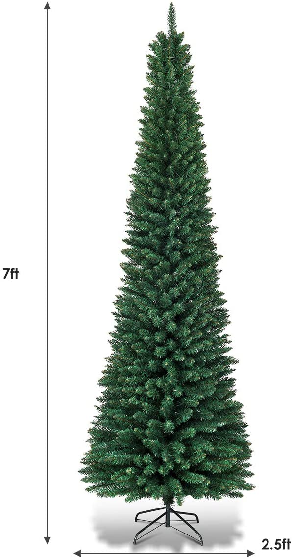 Pencil Christmas Tree, Artificial Slim Skinny Tree - GoplusUS
