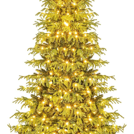 Goplus Pre-Lit Artificial Hinged Full Xmas Tree with PVC & Soft TPE Branch Tips