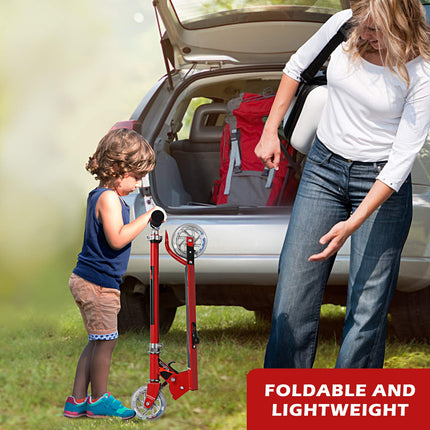 Folding Kick Scooter for Kids, 2 Flash Wheels Deluxe Aluminum - GoplusUS