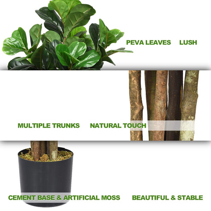 Goplus Fake Fiddle Leaf Fig Tree Artificial Greenery Plants - GoplusUS