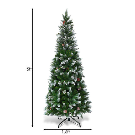 5ft, 6FT 7.5FT Artificial Pencil Christmas Tree - GoplusUS