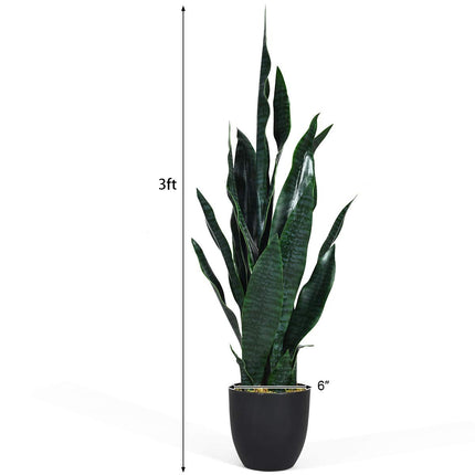 Artificial Snake Plant, 36" Fake Sansevieria - GoplusUS