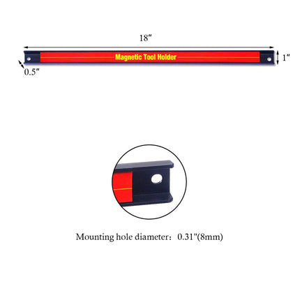 6PCS 18" Magnetic Tool Holder, Metal Magnet Tool Organizer Bars - GoplusUS