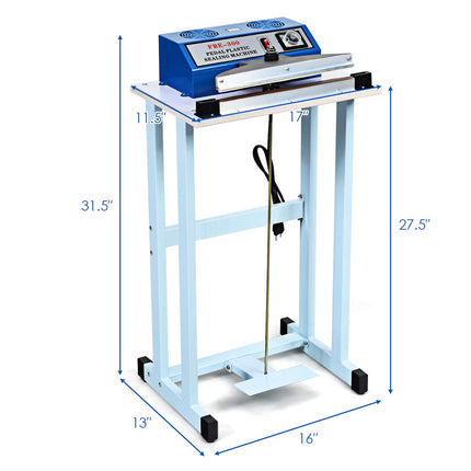 110V 12" Foot Pedal Impulse Sealer with Cutter - GoplusUS