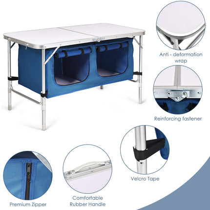 Folding Camping Table with Storage - GoplusUS