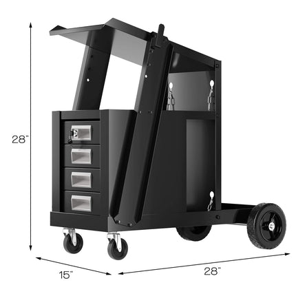 Welder Cart, MIG TIG ARC Welding Plasma Cutter Tank Storage