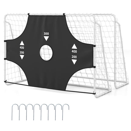 Goplus Soccer Goal Set for Backyard 2-in-1 Football Net with Removable Target Cloth