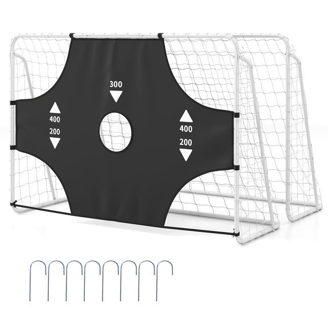 Goplus Soccer Goal Set for Backyard 2-in-1 Football Net with Removable Target Cloth