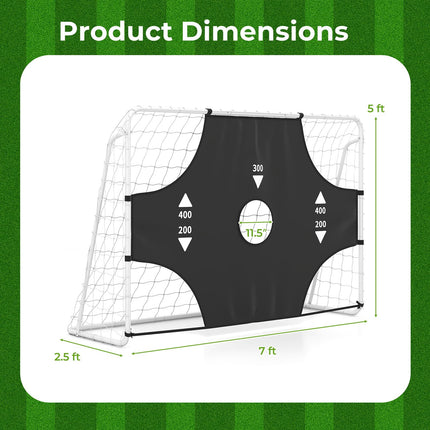 Goplus Soccer Goal Set for Backyard 2-in-1 Football Net with Removable Target Cloth