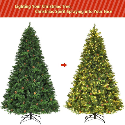Pre-Lit Artificial Christmas Tree Premium Spruce Hinged Tree with 540 LED Lights