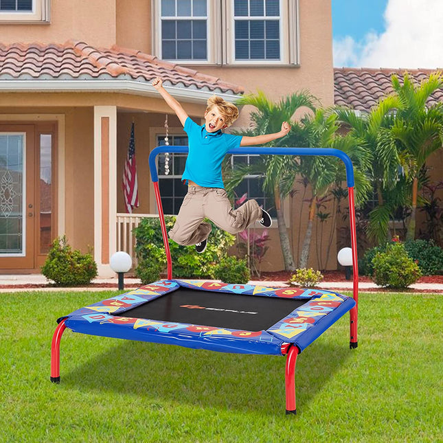 36" Square Toddler Trampoline, 330LBS Load Mini Kids Trampoline - GoplusUS
