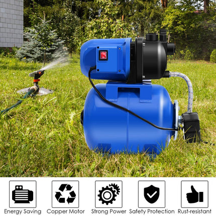 Shallow Well Pump 1.6HP Pressure Tank 1000GPH Jet Pump - GoplusUS