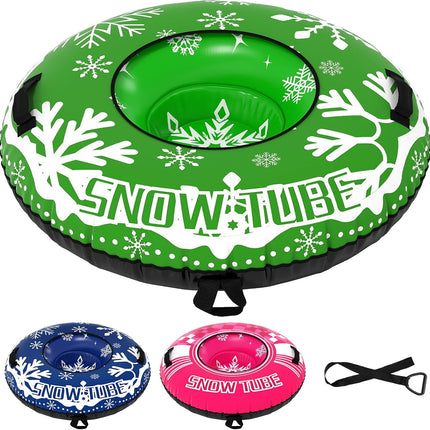 Goplus 42" Heavy-Duty Snow Sledding Tube with Detachable Tow Strap for Adults