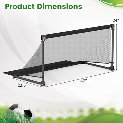 Goplus Portable Soccer Net with Metal Frame Ground Stakes Quick Setup