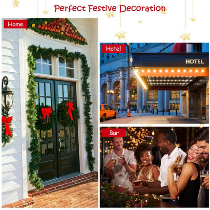 9FT Pre-lit Christmas Garland with 100 LED Lights - GoplusUS
