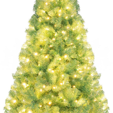 Goplus 6FT / 7FT Pre-Lit Tinsel Christmas Tree| Home Office Seasonal Holiday Decoration